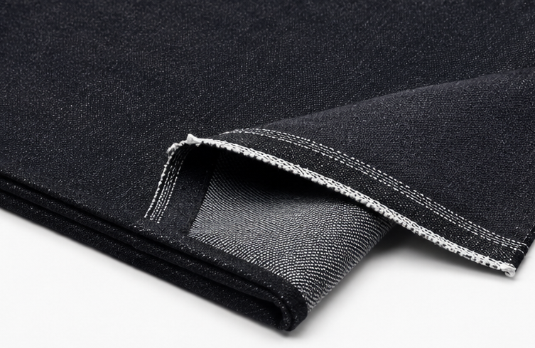 Selvedge denim fabric edge detail